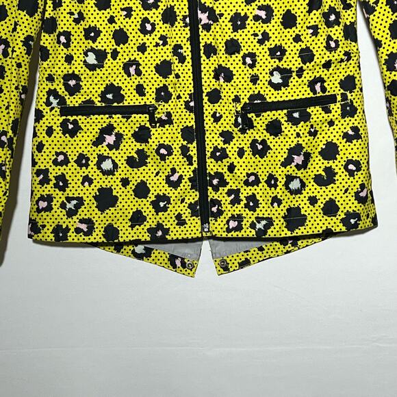 The North Face Hooded Penelope Jacket Blazing Yellow Leopard Womens Size Small - Picture 4 of 11